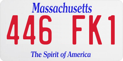 MA license plate 446FK1