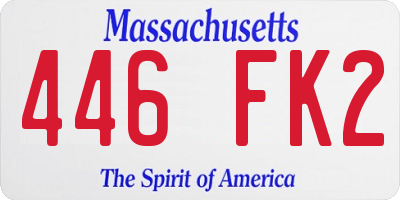 MA license plate 446FK2
