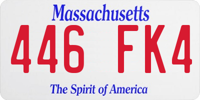 MA license plate 446FK4