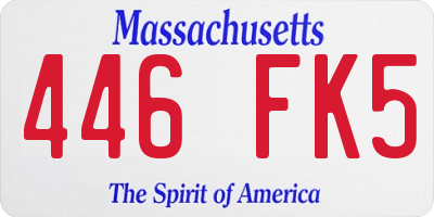 MA license plate 446FK5