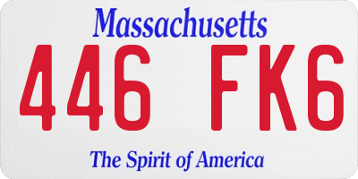 MA license plate 446FK6