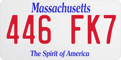 MA license plate 446FK7