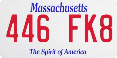 MA license plate 446FK8