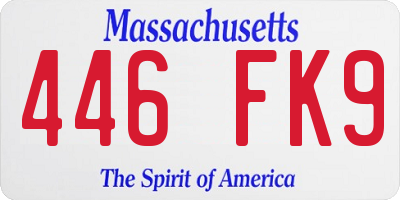 MA license plate 446FK9