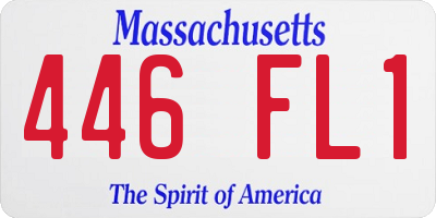 MA license plate 446FL1