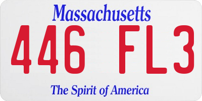 MA license plate 446FL3
