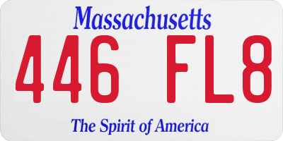 MA license plate 446FL8
