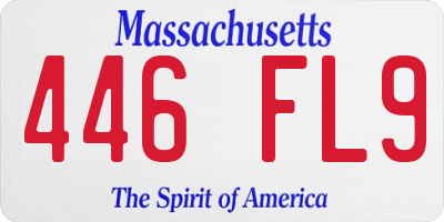 MA license plate 446FL9