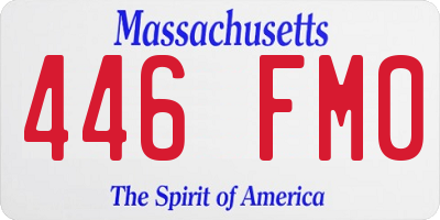 MA license plate 446FM0