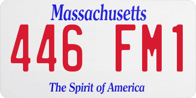MA license plate 446FM1