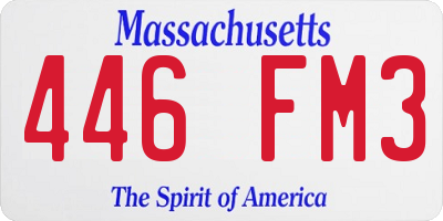 MA license plate 446FM3