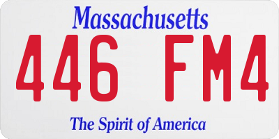 MA license plate 446FM4