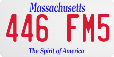 MA license plate 446FM5