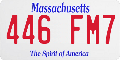MA license plate 446FM7