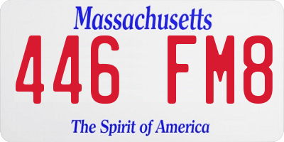 MA license plate 446FM8