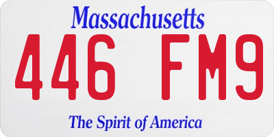 MA license plate 446FM9