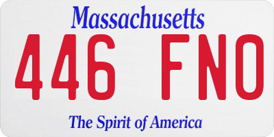 MA license plate 446FN0