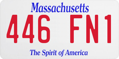 MA license plate 446FN1