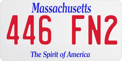 MA license plate 446FN2
