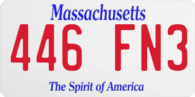 MA license plate 446FN3