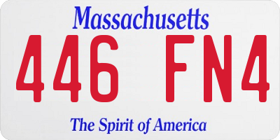 MA license plate 446FN4