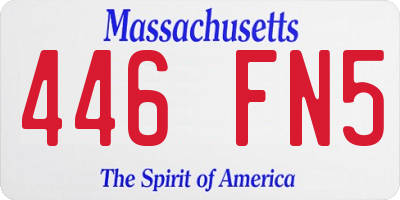 MA license plate 446FN5