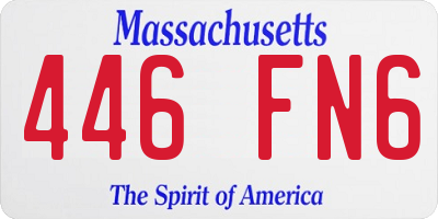 MA license plate 446FN6