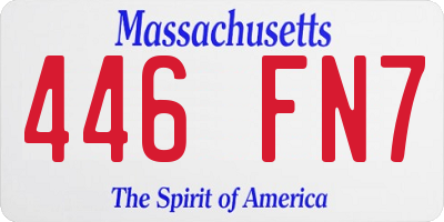 MA license plate 446FN7
