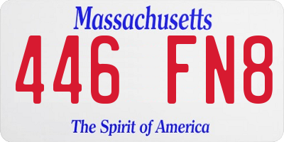 MA license plate 446FN8