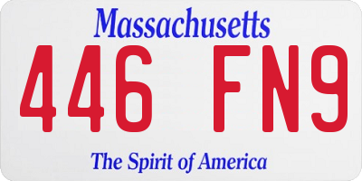 MA license plate 446FN9