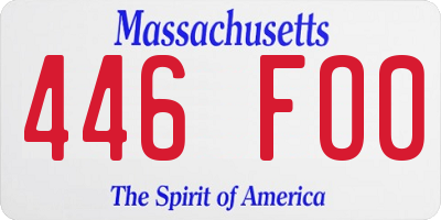 MA license plate 446FO0