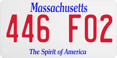 MA license plate 446FO2