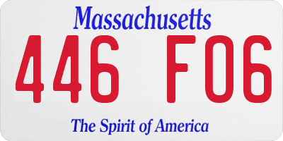 MA license plate 446FO6