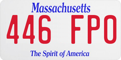 MA license plate 446FP0