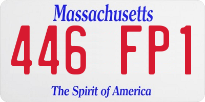 MA license plate 446FP1