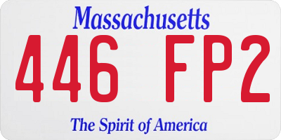 MA license plate 446FP2
