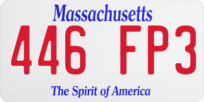 MA license plate 446FP3