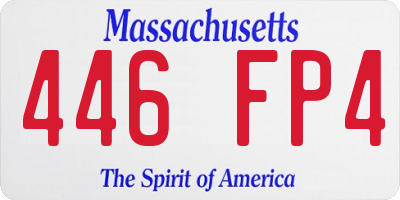 MA license plate 446FP4