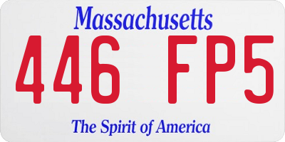 MA license plate 446FP5