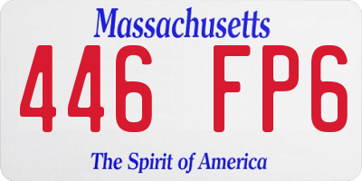 MA license plate 446FP6