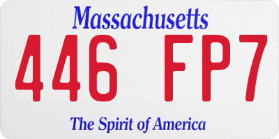 MA license plate 446FP7