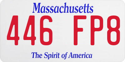 MA license plate 446FP8