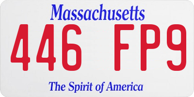 MA license plate 446FP9