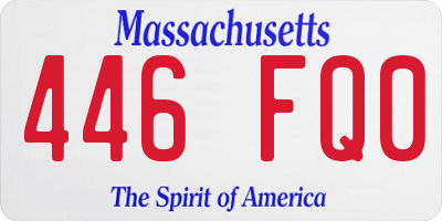 MA license plate 446FQ0