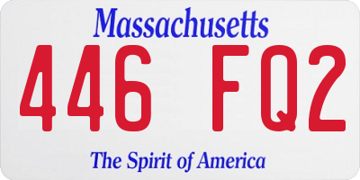 MA license plate 446FQ2