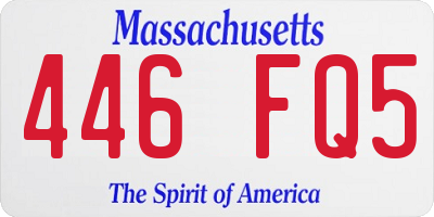 MA license plate 446FQ5