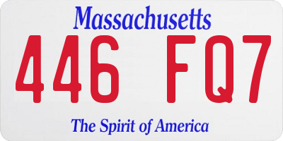 MA license plate 446FQ7