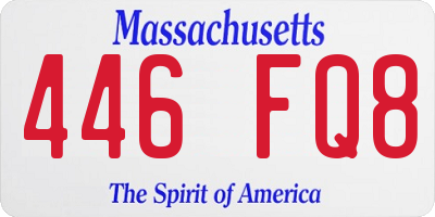 MA license plate 446FQ8