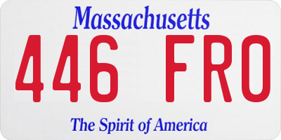 MA license plate 446FR0