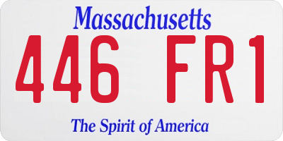 MA license plate 446FR1